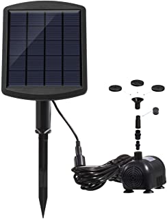 ZEHNHASE Bomba de Fuente de Agua Solar Panel Solar de 1.8W para jardín-Estanque-Tanque de Peces - 8 Cabezales de esterilización incluidos