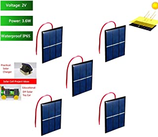 ZHITING 0.36W 2V Panel de energía solar policristalino Sunpower Módulo de bricolaje para batería de teléfono celular- juguetes eléctricos Materiales