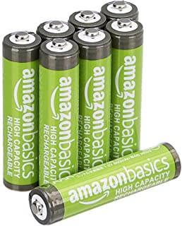 AmazonBasics - Pilas AAA recargables de alta capacidad- precargadas- paquete de 8 (el aspecto puede variar)