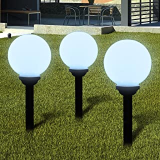 Anself Lampara Solar de Jardin en Forma de Bola con LED- 20 cm- 3 unidades