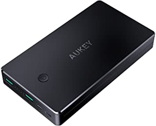 AUKEY Bateria Externa 20000mAh Power Bank con Entrada Lightning y Micro USB- 2 Salidas USB 3-4A para iPhone X- 8-7- 6s- Samsung S8+- S8- Tablets y mas