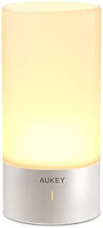 AUKEY Lampara de Mesa- Regulable Lampara de Noche de Atmosfera con Sensor de Tacto- Lampara de Tabla de Decoracion con Modo RGB y Luz Blanca Caliente- 256 Luces de Color