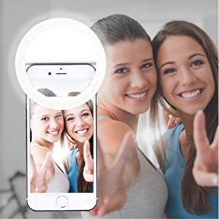 AUTOPkio Selfie la luz del Anillo- la iluminacion Recargable Selfie suplementario Mejora Nocturna Oscuridad Selfie 36 del Anillo de luz LED USB para la fotografia telefonos Inteligentes(de Carga USB)