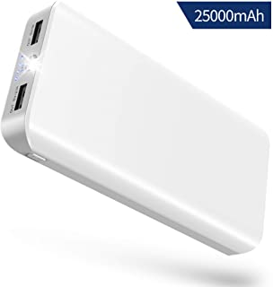 Bateria Externa Movil- 25000mAh Power Bank Cargador Portatil con Ultra Alta Capacidad- 2 Salidas USB- Linterna LED y 4 Indicadores para iPhone iPad Huawei Xiaomi Tablet- Otros Dispositivos de Androide