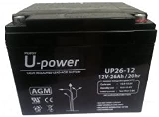 Bateria monoblock AGM U-Power 12V 26Ah sin mantenimiento