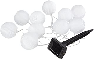 Best Season 477-13 White Ball - Cadena de luces LED para exteriores con alimentacion solar (10 bombillas- 2-7 m)- diseno de bolas blancas