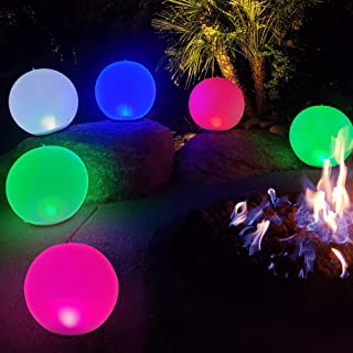 Bola de luces LED inflables de noche Carga USB de 5V-Lampara de Globo Brillante Colorida de 14- Recargable-Luces Cambiantes de Color-Luz de Piscina Flotante Impermeable IP68 para el Hogar-Jardin 1Pcs