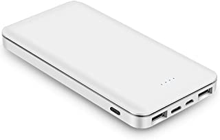 BOTKK Power Bank 10000mAh-Bateria Externa-Bateria portatil-Cargador Portatil 10000 mAh-Solo con Entrada USB-C- Puertos USB 2.0 Dobles para iPhone XR XS MAX- Galaxy S9 - S8- Blanco