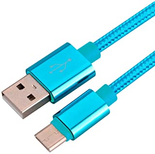 Cable USB Tipo C #DD54 Vimoli Cargador USB 3.1 de Nylon Trenzado Carga Rapida y Sincronizacion para Samsung S9- S8- Note8- Xiaomi Mi A1-A2- Huawei P20-P30- LG- Sony Xperia -1M (Azul)