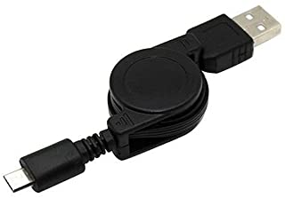 CABLEPELADO Cable USB retractil Micro USB 0.75 Metros Negro