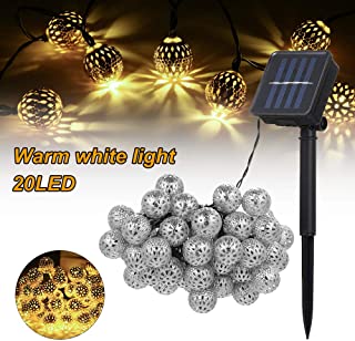 Cadena solar luces marroqui bola de metal lampara exterior decoracion iluminacion