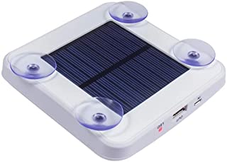 Cargador Solar- Banco De Energia Solar Portatil Al Aire Libre 5200Mah- A Prueba De Polvo Y Resistente Al Agua para Tabletas Smartphone-White