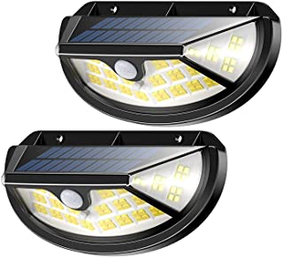 Cocoda 100 LED Luz Solar Exterior- [1000LM] Focos Solares con Sensor de Movimiento- 270 Angulos Luces Solares Seguridad con 3 Modos Iluminacion- Luz Solar IP65 Impermeable para Garaje- Patio (2 Pack)