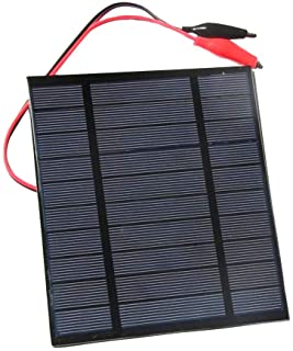 D DOLITY 2.5W 5V Cargador Panel Solar Placa Solar con Cable Adaptador de Pinza de Cocodrilo- Adecuado para Automoviles- Caravanas y Barcos
