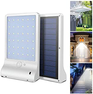 DAMIGRAM Luces sensor solares LED- 36 LEDs Focos Luz Paredes LED Iluminacion Exteriores con Sensor de Movimiento Inalambrico para Jardin-Patio-Camin (blanco)