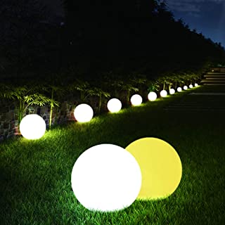 DJSDFHB Luces esfericas solares Creativas del LED- Luces Luminosas Coloridas de la Bola de Las Luces Luminosas del Control Remoto Inteligente- Luces Decorativas del Paisaje del jardin del cesped