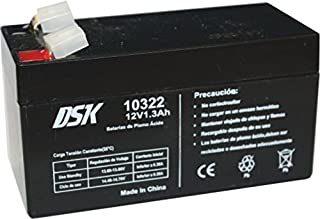 DSK 10322 - Bateria Plomo Acido 12V 1-3 Ah- Negro. Ideal para alarmas de hogar- Juguetes electricos- cercados- balanzas.