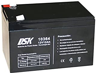 DSK 10364 - Bateria Plomo tecnologia Gel 12V 12 Ah- Negro Ideal para Cualquier Aparato de Movilidad electrica