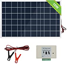 ECO-WORTHY Kit de sistema de panel solar de 10 vatios: 1 modulo solar de 10 W 12 V con controlador de carga de 3 A con cables de bateria 12 voltios cargador de bateria para RV Boat