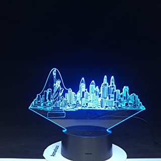 Edificios de la ciudad de York Modelado 3D Led Cambio de Usb Boton tactil Escritorio Lampara de mesa Ambiente Luz nocturna Regalos