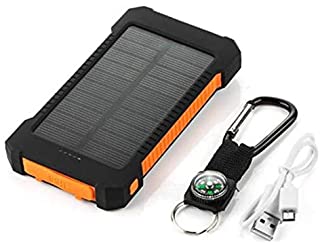 Emilyisky Banco de energia Solar de Gran Capacidad Cargador de bateria Solar portatil USB Dual Cargador de telefono movil Universal Naranja