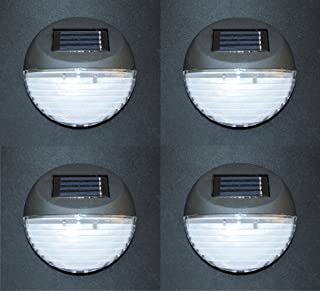 F-H-S International Lampara LED Solar escaleras lampara de Pared Valla – Lampara via Juego de 4 iluminacion