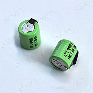 FCQLR Compatible para 2PCS 1.2V 1-3AA ni-mh Rechargeable bateria 500mah 1-3 AA nimh Cell with Welding tabs para Solar Light
