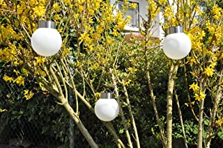 FHS 3 x LED Solar Bola para Colgar 13 cm Jardin Lampara Lampara Lampara Lampara Esfera Lampara de Techo