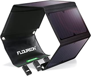 floureon Cargador Solar de 28 W Panel Solar con Triple Puertos USB