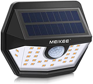 Foco Solar de Seguridad 450LM- MEIKEE Apliques Exterior 30 Led luz solar Blanco calido de jardin- IP65 impermeable-lampara solar de exterior- iluminacion para jardin- terraza- camino- trastero(1 pack)