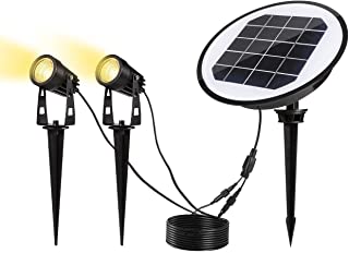 FOCO Solar de Seguridad-S&G Lampara de Cesped Resiste al Agua IP65 1600LM con Control de Iluminacion-Luces Solares LED para Jardin-Patio-Cesped-Terraza-Camino.(2 Pack-Set)