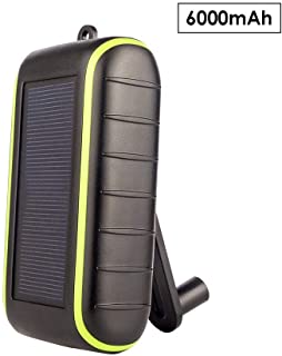 Fuente de alimentacion movil Solar- Banco de energia del Cargador Solar portatil al Aire Libre- Energia movil de manivela Manual- Cargador de telefono Celular Bateria Externa de Gran Capacidad