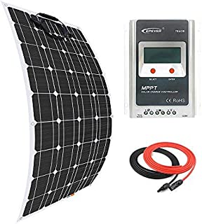 Giosolar Panel Solar 100W Flexible Panel Solar Kit Cargador de Bateria Monocristalina 20A MPPT Solar Cargador Controlador para Barco Caravana Off-Grid