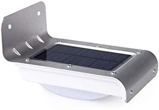 Gugutogo Lampara inteligente de induccion con control de sonido Luz con energia solar Lampara de seguridad a prueba de agua Lampara de pared universal de 16 LED