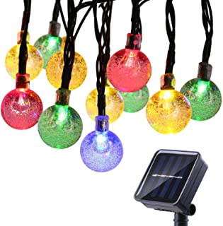 Guirnalda Luces Exterior Solares- BrizLabs 6.5M 30 LED Cadena de Luces Impermeable 8 Modos De Iluminacion para Interiores y Exteriores Jardin- Navidad- Terraza- Patio- Fiestas- Multicolor