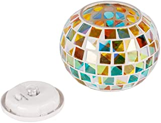 Hergon - Lampara solar de cristal con forma de mosaico para jardin- cambia de color- impermeable- para exteriores- para festivales- regalos en interiores o exteriores
