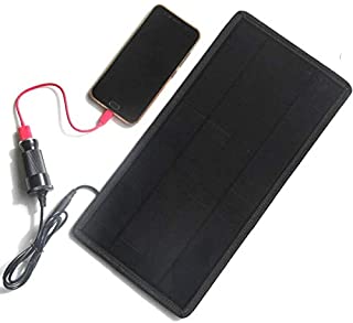 HJG Plegable portatil Cargador de Panel Solar de 12 V de la bateria de Coche a 5V Cargador de telefono Celular con Ventosa