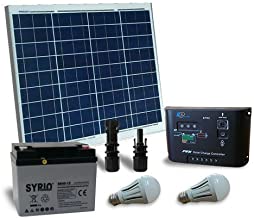 Kit de iluminacion solar LED 50W 12V interior Fotovoltaica off grid bateria 40Ah