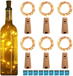 kolpop 3m 30 LED Luces Botella (6 Pack)- Luces LED a Pilas Decorativas Flexible de Alambre de Cobre Luz para Entorno Romantico en Boda- Fiestas- Cumpleanos- Navidad- Halloween (Interior-Exterior)