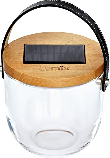 Krinner Lumix 22500 Deco Glass – Lampara solar-farol con conector USB- cristal- 0.16 W- transparente- 14-5 x 15 cm