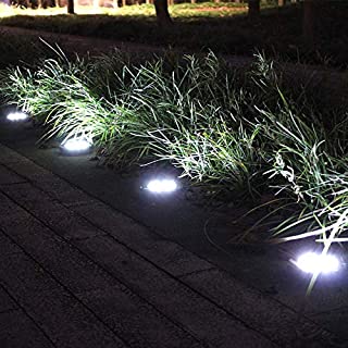 Lampara de suelo con luz LED enterrada al aire libre- impermeable- solar- imitacion de marmol- Villa- patio- decoracion de cesped- 3 piezas de color de imagen