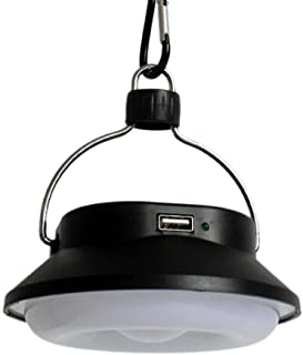 LEDMOMO LED Lampara Solar Recargable y Multifuncional Colgante de Acampa Campamento Tienda o de Emergencia con Pantalla Circulo Carpa Luz blanca (negro)