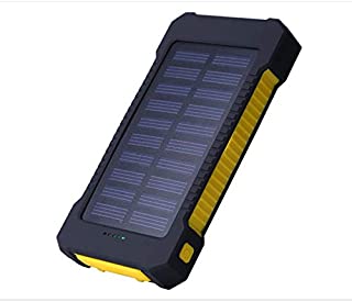 Libertroy A35 Fuente de alimentacion movil Solar multifuncion Cargador de Panel Solar Caja de Almacenamiento Banco de energia USB - Amarillo