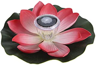 Lixada 0.1W Flor de Lotus de LED Multicolor Accionado Solar Lampara RGB Resistente al Agua al Aire Libre Flotacion Estanque Luz de la Noche