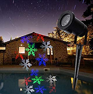 Luces de vacaciones de copos de nieve blancos o coloridos en movimiento automatico Luces de nieve de proyeccion impermeables al aire libre VV EE. UU. UE