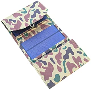 Luckiests Impermeable portatil Cargador del Panel Solar Plegable de Doble Puerto de Carga USB Bolsa de Camping al Aire Libre Senderismo- 6W