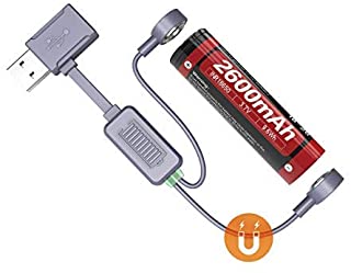 Magnetico USB Cargador de Bateria Universal para Li-Ion Recargable Cargador Portatil para Viajar- compatible con 21700 20700 26650 18650 18350 16340 Bateria Recargable Carga Descarga Refresh Lib