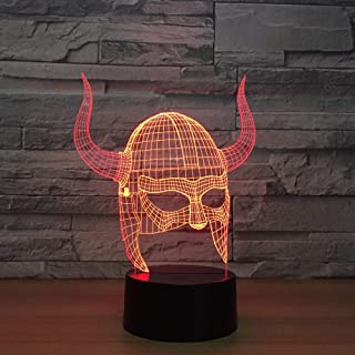 Mascara de cuerno colorida Lampara 3D Acrilico LED Luz nocturna Sensor tactil USB Luz n Lampara de noche linda Dormitorio Luz Regalos para ninos