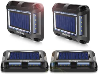 MEIHUA Luces Solares Exterior Jardin 20 Leds Luces de Tierra IP67 Impermeable con Sensor Movimiento Iluminacion para Cesped Patio Camino Calzada Cuadrado - Blanco Frio（4 PACK）