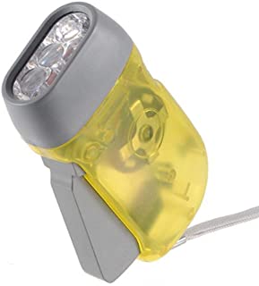 Mengonee Dinamo de 3 LED Linterna antorcha de Mano Luz de Prensa de manivela Que acampa Portable Viajar Senderismo lampara